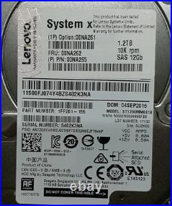 12x Lenovo SystemX 1.2TB 2.5 10K SAS 12Gb/s G3HS HS 2.5 Internal HDD 00NA262