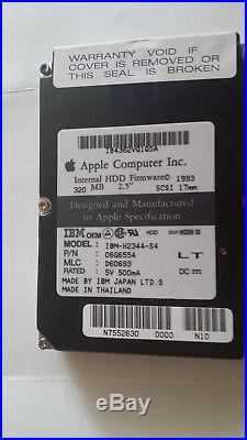 Apple SCSI Hard drive 2.5 320 MB. SCSI 17mm, IBM-H2344-S4