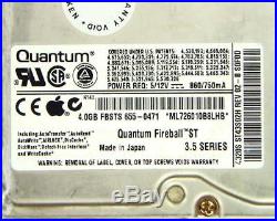 Apple/quantum Fireball 4gb St43s02h 50pin SCSI Hard Drive Rev02-b