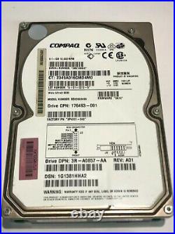 COMPAQ BD0096349A 9P4001-043 3B15 9.1GB SCSI 3 ULTRA HARD DRIVE aa5ib1