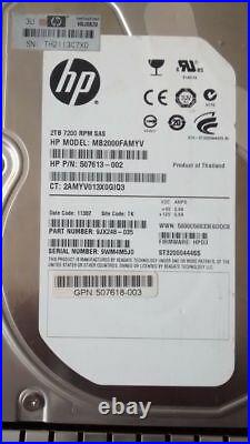 HP 507613-002 MB2000FAMYV 7200 RPM SAS 2TB 3.5 Hard Disk Drive