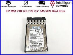 HP MSA 2TB 12G 7.2K 2.5 SAS 512E Hard Drive J9F51A / 787653-001