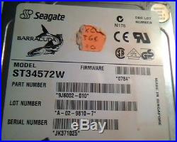 Hard Disk Drive SCSI Seagate Barracuda ST34572W 9J6002-010 A-02-9810-7 0784