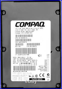 Hard Drive Compaq 127893-001 BB018122B7 18.2GB 7200U/Min 1MB SCSI ULTRA2 3.5'