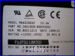 Hard Drive Disk SCSI SCA 18GB Fujitsu MAA3182SC 80PIN CA01606-B96300SU 1999 FCPA