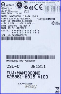 Hard Drive Fujitsu A3C40072518 300GB 10K SCSI 3.5 MAW3300NC HDD