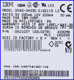 Hard Drive IBM DCAS-34330 4.3GB 68-PIN SCSI