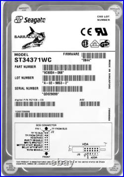 Hard Drive Seagate barracuda ST34371WC 4.35GB 7200U/Min SCSI 80-PIN 3.5'' Inch