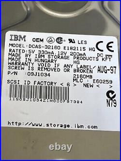 IBM DCAS-32160 09J1034 2160MB 50-PIN SCSI DRIVE ad2J1
