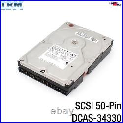 IBM DCAS-34330 4330MB 4.3GB SCSI 50-PIN Pole HDD Hard Drive 09J1035 Hard Disk