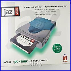 Iomega Jaz 2 GB SCSI External Hard Drive 31191 + Power Supply for 1GB 2GB Disk