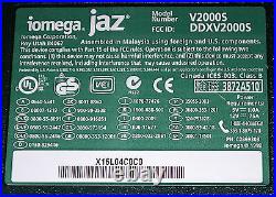 Iomega Jaz 2 GB SCSI External Hard Drive V2000S + Power Supply for 1GB 2GB Disk