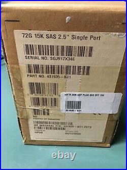 NEW Boxed HP 72GB 15K 2.5 SAS Hard Drive 432321-001 431935-B21 504064-002
