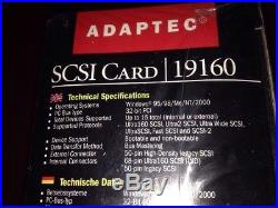 SCSI CARD 19160 ADAPTEC for ULTRA 160 Hard Drives And Devices. New, OK for resell