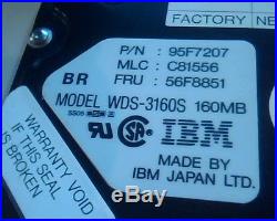SCSI Hard Drive Disk 50-pin IBM WDS-3160S 95F7207 160MB 56F8851