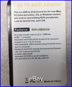 SCSI To USB Adapter Cable HD50 SCSI-2 ADA-USB2SCSI Converter Hard Drive CDROM