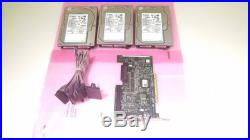 Seagate ST3146807LW 146GB 10K U320 68pin SCSI (3) Hard Drive, Cable & Card Kit