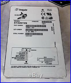 Seagate St34572n 50pin SCSI Hard Drive P/n9j6001-010 F/w0876