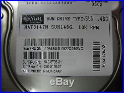 Sun XTA-3310-146GB-10K 146GB Scsi SIC 80pin 540-5735 390-0178 10K RPM MAT3147NC