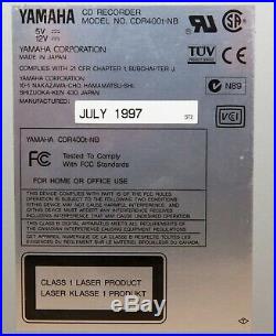Vintage Yamaha CDR400t-NB SCSI 4x Quad Speed CD-R CD-ROM burner Tested Working